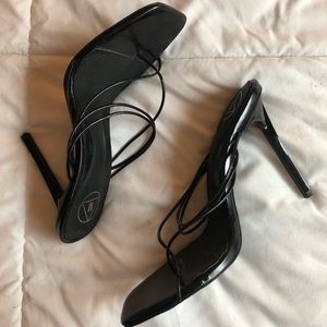 Missguided Black Barely There Heels, Mules